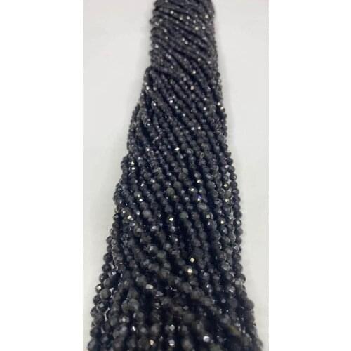 AAAA natural obsidian cutting surface 2mm / 3mm / 4mm stone jewelry DIY boutique 38cm