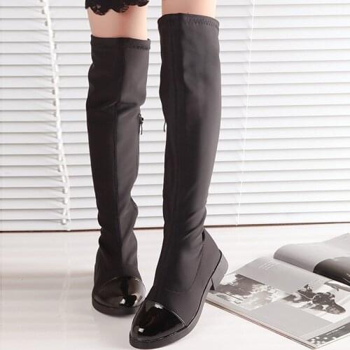 Girls Boots 2020 Winter New Fashion Black High Boots Over the Knee Stretch Fabric Princess Boots for kids Shoes сапоги детские