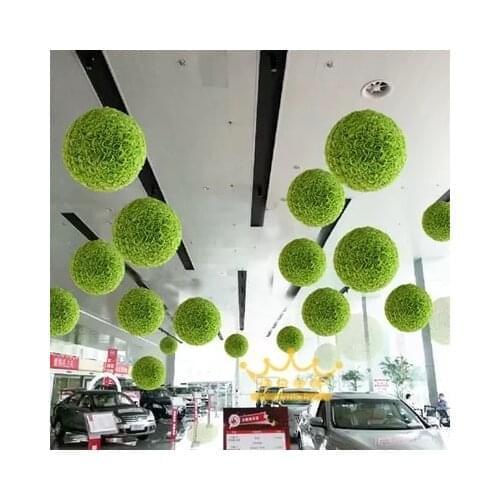 Exellent 50cm Dia Green wedding kissing ball ceilling hanging artifical silk Flower Kissing Balls for Wedding Decoration 10pcs