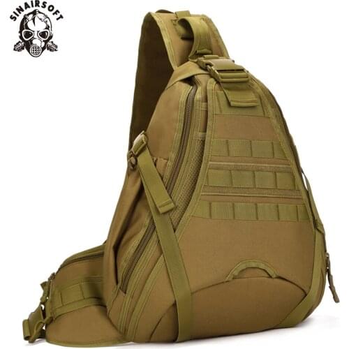 SINAIRSOFT 14 inches Laptop Tactical Molle Waterproof Backpack Camping Hiking Fishing Travel Shoulder Bags with raincover LY0080