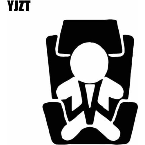 YJZT 11CM*14.4CM Original Children Sit Safely In A Chair Vinly Decal Interesting Decor Car Sticker Black/Silver C27-1244