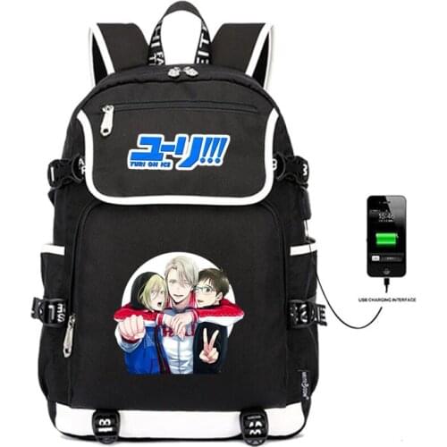 Yuri on Ice Victor Anime Designer Bookbag 15.6 inch laptop backpack for Women Men School Bag Female Male Travel Mochila