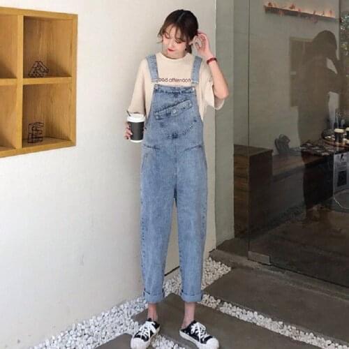 Women clothing denim fabric washed rompers vintage overalls women jumpsuits suspenders jeans women overalls female rompers