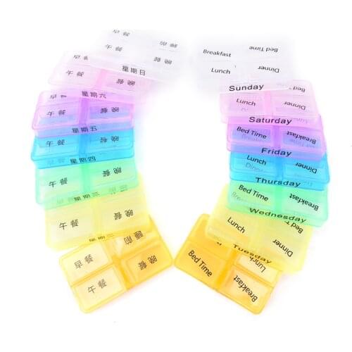 1 Set Pill Medicine Box Travel Weekly Rotating Pill Case Organizer Holder Printed Medicine Storage Kit Dispenser Hot Portable