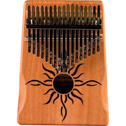 17 Key Sun Design Kalimba Thumb Piano Finger Sanza Mbira High-Quality Solid Wood Body Keyboard Musical Instrument for Kids