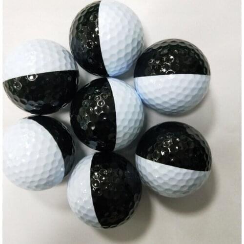 200pcs/lot GOLF black and white practice ball two piece balls two layer balls driving range ball Free shipping
