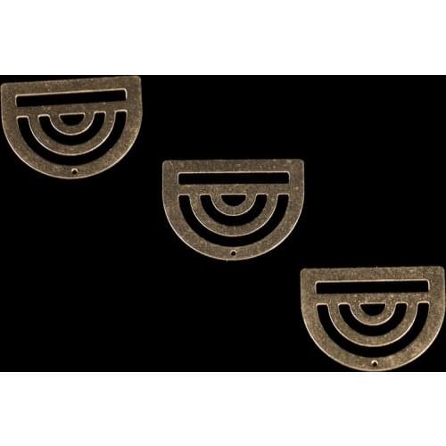 26*35mm Brass Single Hole Hollow Door Type Jewelry Connector Semicircle Pendant DIY Fashion Jewelry Necklace Making Accessories