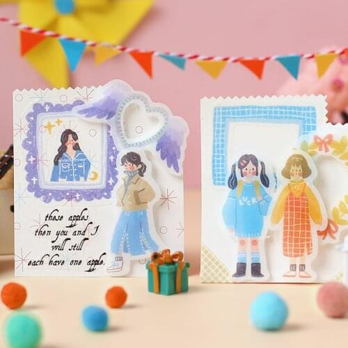 40PCS Cute Diary Washi Stickers Literary Hand Account Collage Korean Kawaii Stickers Notes Washi Flower Stickers Stationery