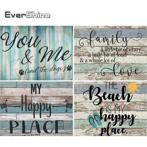 EverShine Diamond Painting Text Picture Rhinestones Diamond Mosaic Landscape Cross Stitch Handmade Bead Embroidery New Arrivals