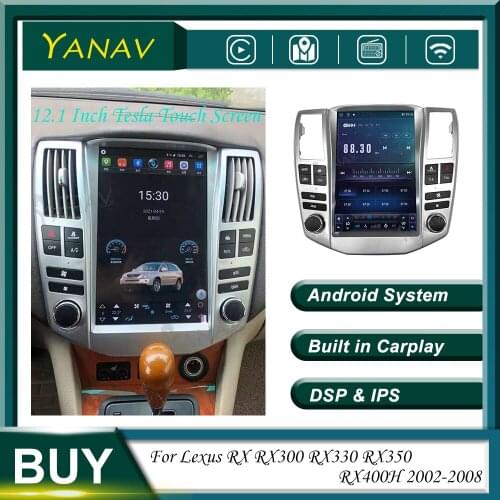 12.1 inch Android Car Radio GPS Navigation For Lexus RX RX300 RX330 RX350 RX400 2002-2008 Stereo Receive Multimedia MP3 Player