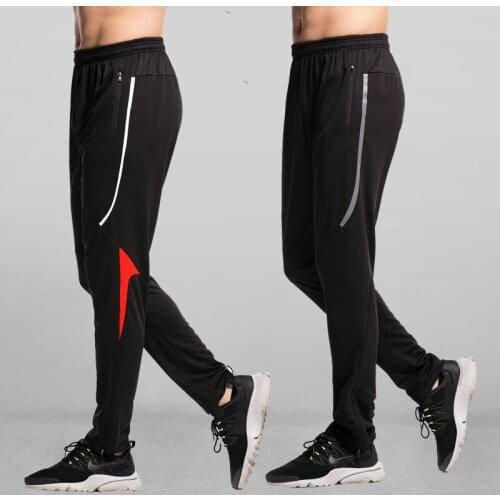Quick Dry Sports Trousers Jogger Pants Mens Running Sweatpants Skinny Football Riding Training Legging Zipper Gym Fitness Pants
