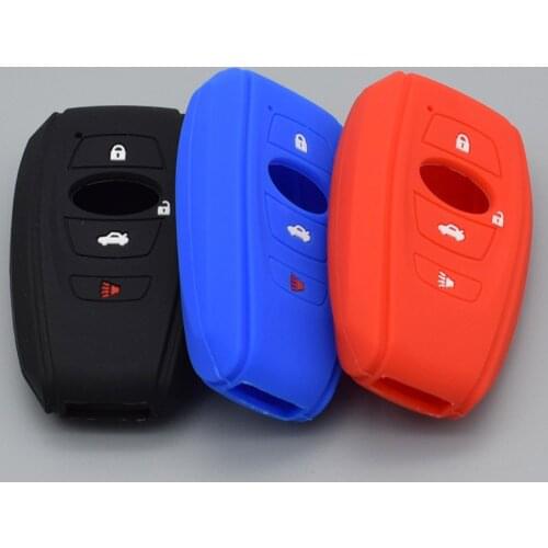 10 units car remote key silicone rubber key case cover for subaru Legacy impreza forester xv BRZ wrx trezia levorg 3 button key