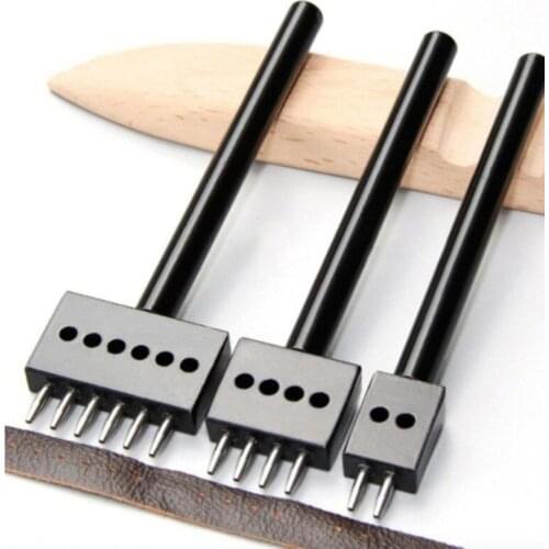 Round Hole Row Punching Black Porous Row Round Chopping Suture Punching Spacing Round Punching 5mm DIY Leather Carving Tool