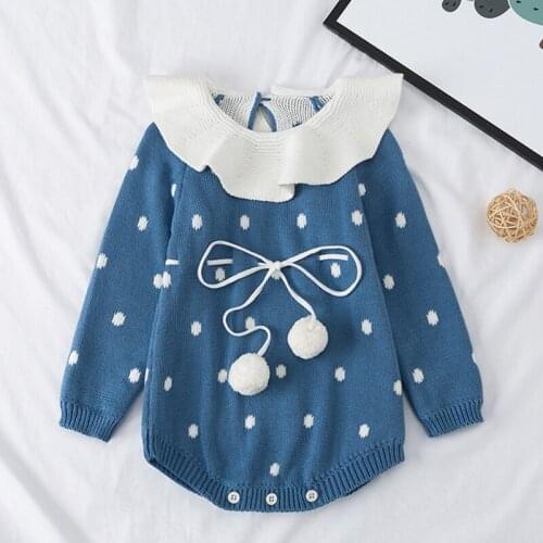 2020 Baby Knitted Romper Knitted Autumn Newborn Girls Jumpsuits Clothes Winter Long Sleeve Toddler Sweater Children Overall