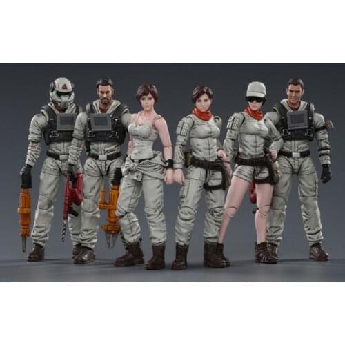 JOYTOY JT1170 1/18 Mech Maintenance Team A Soldier Model 6pcs/set 10.5cm action Figures for Collection