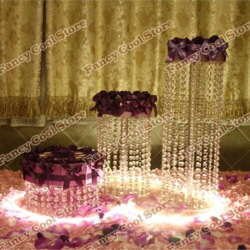 3pcs/lot party centerpiece crystal cake stand/wedding decoration party prop wedding centerpiece Wedding crystal cake holder 03S3