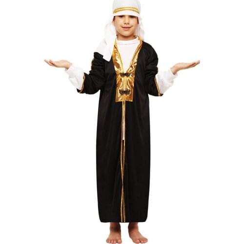 Arab Boy Costume Middle East Costume Robe Kids Traditional Clothes Halloween Carnival Cosplay Arabian Costumes