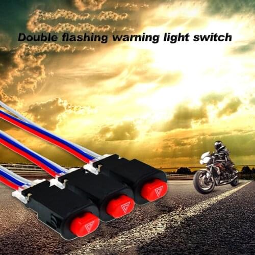 Motorcycle Double Flash Switch Hazard Light Switch Button Flash Warning Scooter Electric Vehicle Modified Emergency Signal Lamp