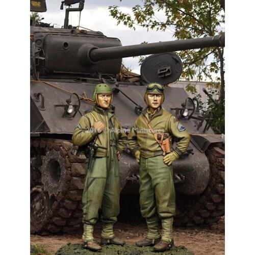 1/35 US 3rd Armored Division Set, 2 figures, Resin Model Soldier GK, World War II military theme, Unassembled and unpainted kit