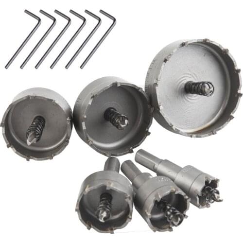 6 pc Carbide Tip Drill Hole Saw 22/30/35/45/50/65 Drill Bit Set Hole Saw Cutter For Stainless Steel Metal Alloy