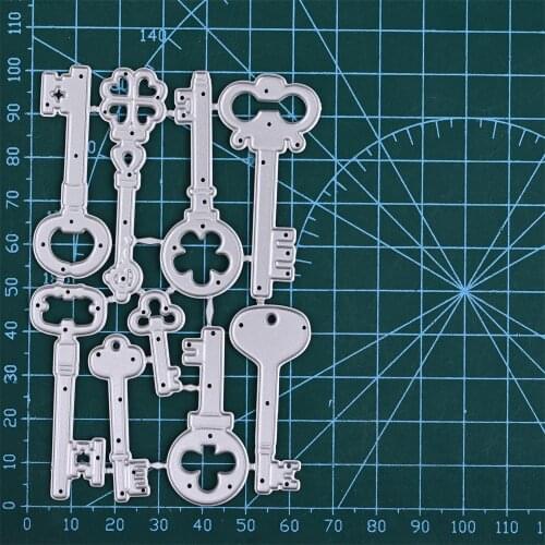 9pcs Vintage Keys Set Metal Cutting Dies Embossing Folders For Card Making Crafts Diy Scrapbooking Accessories Die Cutter New