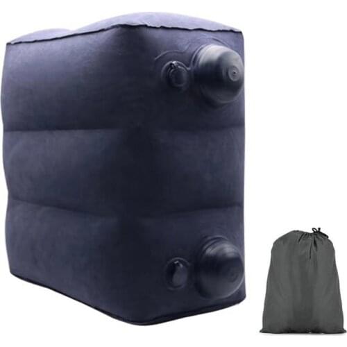 PVC Inflatable Travel Pillow Foot Rest Airplane Car Bus Footrest Cushion Height Adjustable Kids Flight Sleeping Leg Support