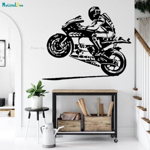 Cavaliers In The Game Motorcycle Wall Sticker new Design Home Decor Exquisite Thrilling Knight Removable Man Boy Decals YT4242