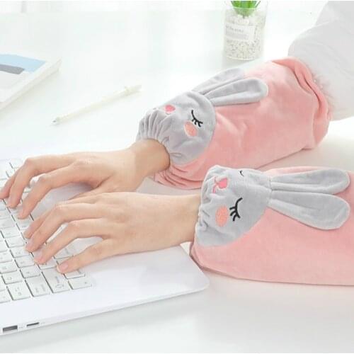 3 Pair Anti-fouling Long Cuff Autumn Winter Oversleeve Adult Office Kitchen Cartoon Sleeve House Cleaning Cute Rabbit Cuff
