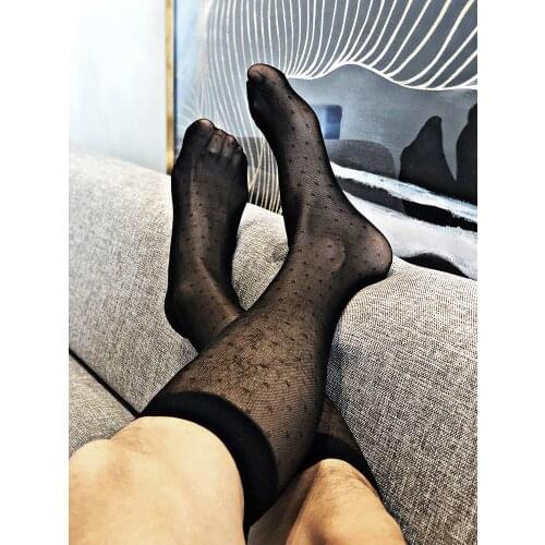 Tube Socks Mens TNT Stocks Business Dress Wear Sheer Socks Exotic Male Formal Wear Sheer Socks Suit Men Sexy Transparent Socks
