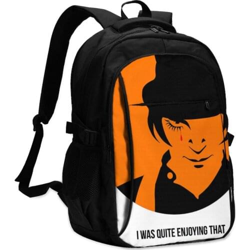Clockwork Orange Backpacks Charm Charger USB Campus Backpack Male Print Bags