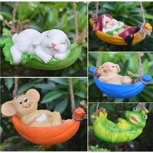 Resin Simulation Sculpture Courtyard Villa Garden Yard Outdoor Decorations Animal Swing Figurine Pendant Miniatures Landscaping