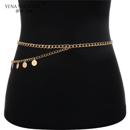 New Fashion Girls Belly Dance Waist Chain Belt Decoration Belt for Dresses Accessories Women Pendants Design Multi-storey Chain