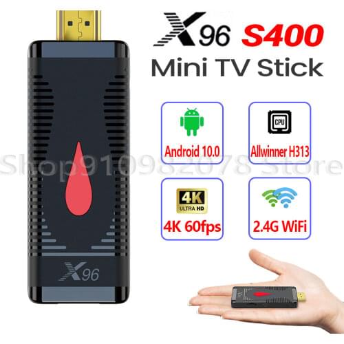 Android 10.0 Smart TV Box X96S400 2.4G WiFi 4K Allwinner H313 Quad Core Set Top Box Media Player Mini TV Stick