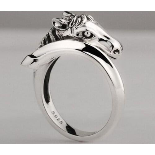 S925 silver jewelry fashion new silver ring for Women simple horse head ring for Men personality mans silver ring Womans ring