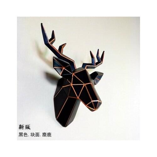 SIBAOLU furnishings gilt resin deer head anim Decor Trendy Resin arts craft statues Vintage Background wall sculpture Home dies