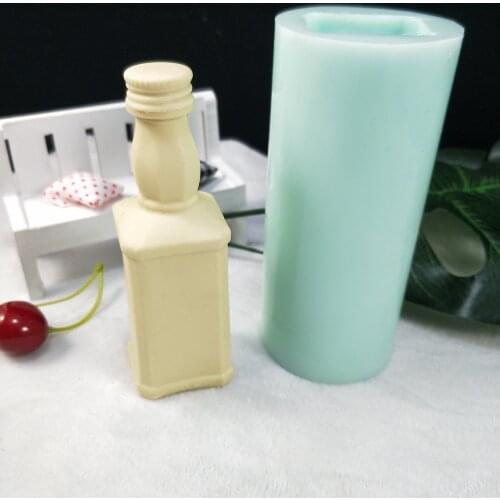 QT0255 PRZY Silicone Mold 3D Wine Bottle Molds Bottle Soap Molds Gypsum Chocolate Candle Candy Mold Soap Making Clay Resin