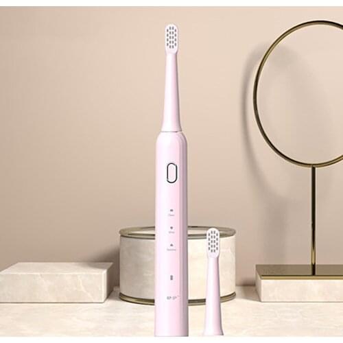 Student Smart Timing Electric Toothbrush Oral Cleaning Waterproof Usb Rechargeable Sonic Vibration Bright White Soft Toothbrush