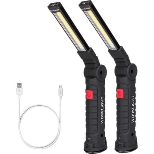 LED Flashlight COB Rechargeable Work Lights With Magnetic Base 360°Rotate for Car Repair Household and Emergency Use