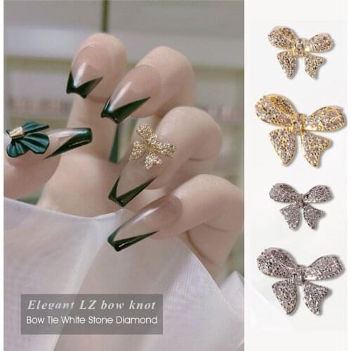 1pc 3D Bow Glitter Nail Rhinestones Crystal Glass Stone Charm Bowknots Jewelry DIY UV Gel Manicure Nail Art Decorations