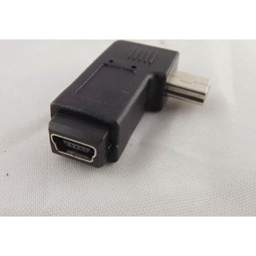 10pcs USB 2.0 Mini 5 Pin Male To Mini 5 Pin Female M/F Left Angle Adapter Connector