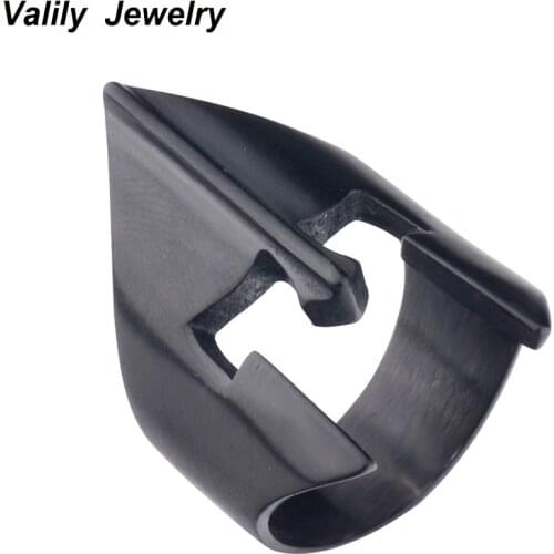 Valily Jewelry Mens Ring Spartan Helmet Mask Rings Stainless Steel Fashion Cool Finger Band Ring Black Color anel masculino