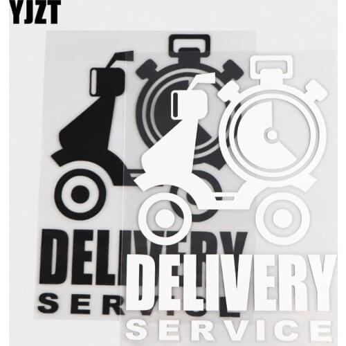 YJZT 11.3×15.9CM DELIVERY SERVICE Vinyl Decal Car Sticker Funny Cartoon Pattern Decoration Black/Silver 4C-0478