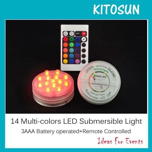 KITOSUN 14 Led Remote controlled Submersible Led Light Waterproof Candle Lamp Floralytes Decoration Floral Light Wedding Party