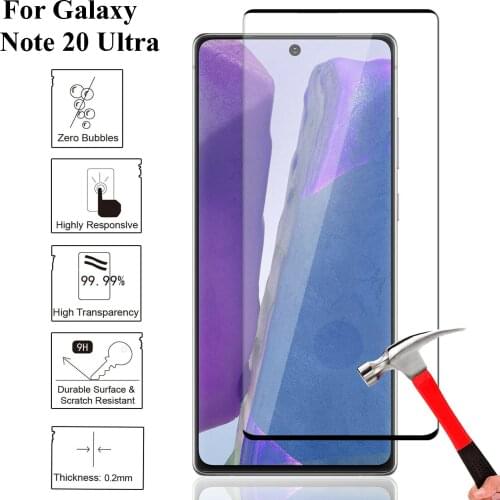 Screen Protector For Samsung Galaxy Note 20 / 20 Ultra Curved Edge Tempered Glass Protectors Full Screen Coverage Protection