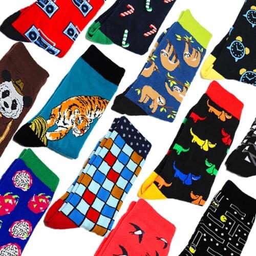 Funny socks Women Socks Funny Cute Cartoon Fruits Donuts Food Happy Japanese Harajuku skateboard Socks Autumn and winter socks