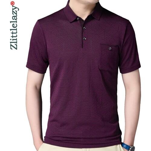2020 Summer Short Sleeve Polo Tee Shirt Men Casual Pocket Argyle Mens Clothing Polos Shirts Mens Fashion Slim Fit Poloshirt 253