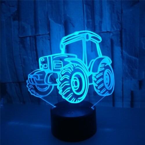 3D night Light Tractor Shape USB Charge Touch Switch Lamp 7 Colorful Kids Night Light Hot Drop Ship Novelty Gifts