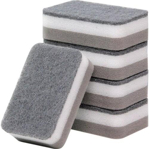 5pcs thickened kitchen sponge block sponge and scouring pad material double sided cleaning kitchen supplies