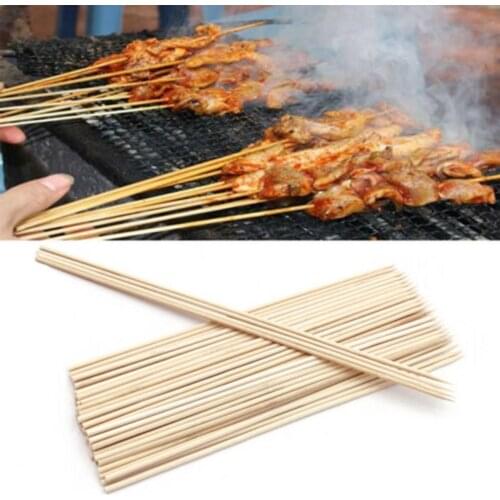 50/100Pcs Disposable Barbecue BBQ Bamboo Skewers Meat Food Meatballs Wood Sticks
