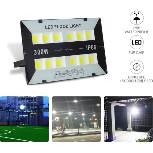 AC 220V LED flood light 50/100/300W perfect power flood light colorful street light waterproof landscape lighting IP66 spotlight